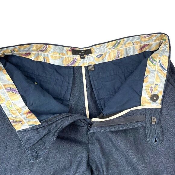 Ted Baker Brektro linen blend pants Size‎ 32R navy blue - Picture 3 of 11